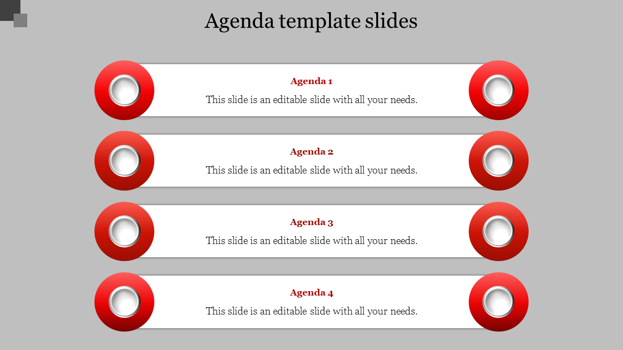 agenda template slides-Red